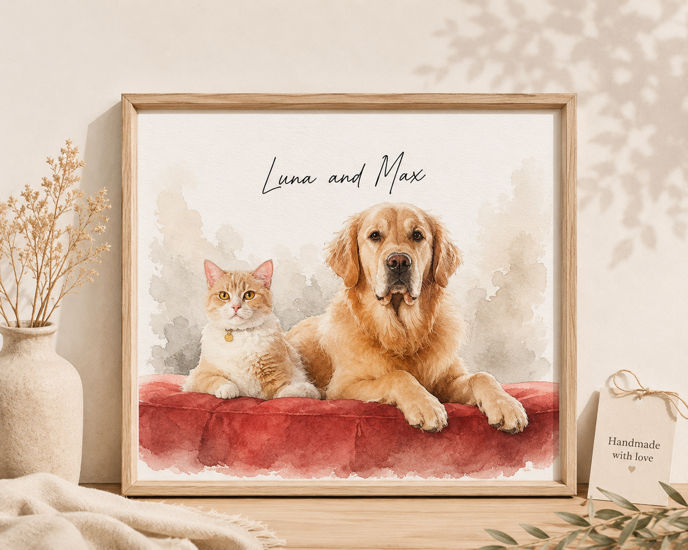 ⭐⭐⭐⭐⭐Custom Watercolour Pet Portrait from Photo